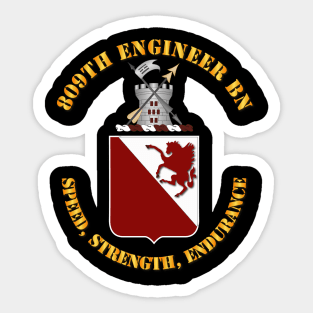 809th Engineer Bn - Coat of Arms w Motto Sticker